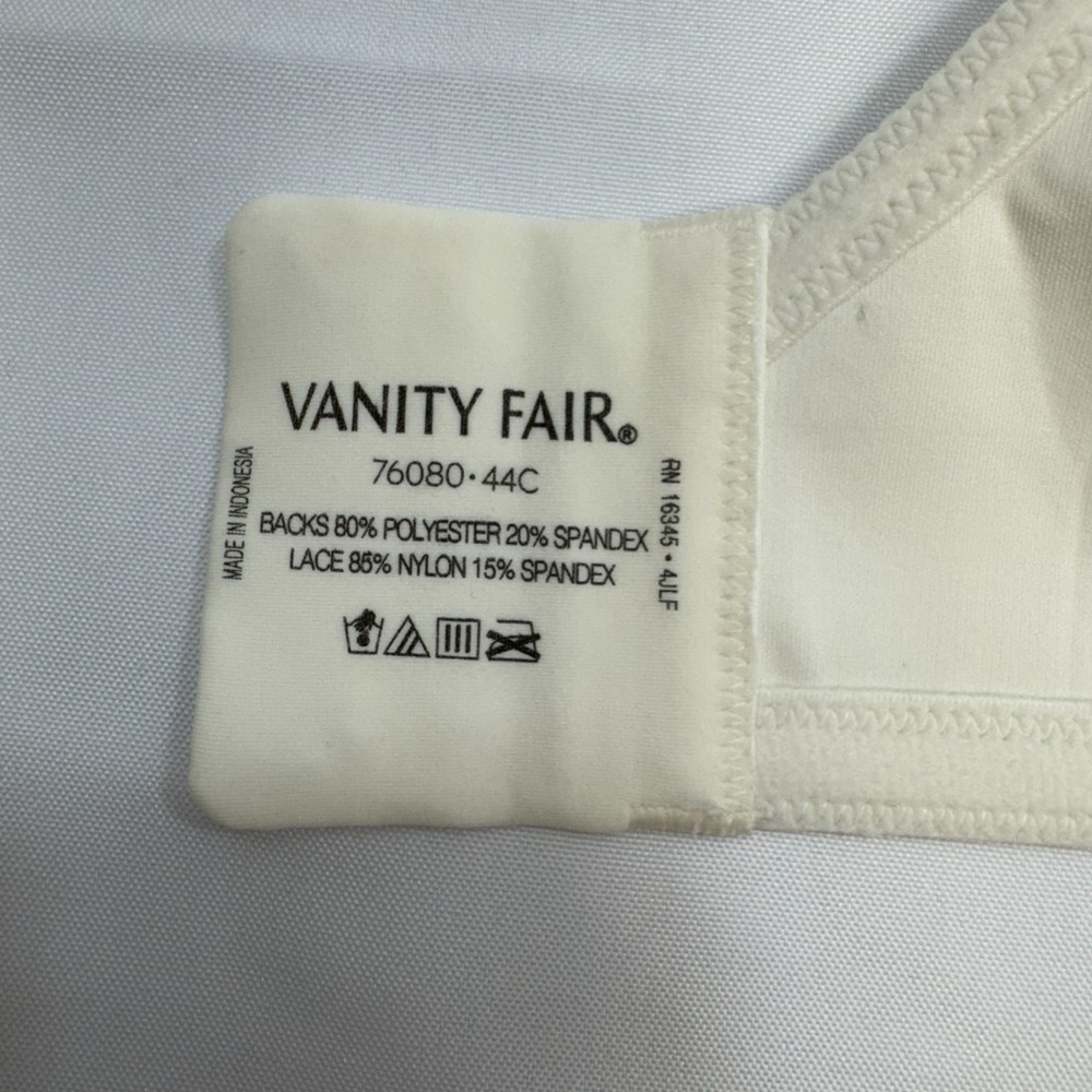 NEW Vanity Fair Beauty Back Full Figure Minimizer Underwire‎ Bra 76080 Ivory 44C - Picture 5 of 9